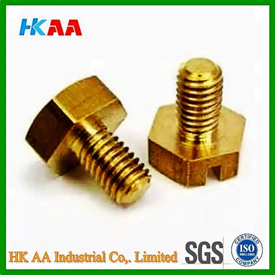 Custom Straight Nickel Plated Slotted Drives Brass Screw 
